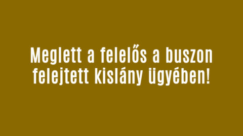 Meglett a felelős a buszon felejtett kislány ügyében!