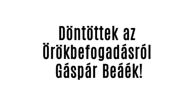 Döntöttek az Örökbefogadásról Gáspár Beáék!