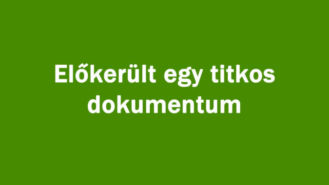 Előkerült egy titkos dokumentum