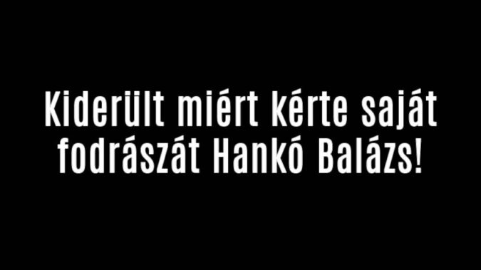 Kiderült miért kérte saját fodrászát Hankó Balázs!