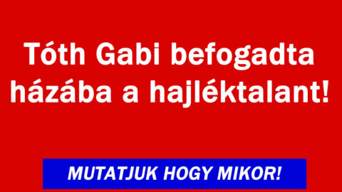 Tóth Gabi befogadta házába a hajléktalant!