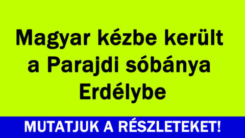 Magyar kézbe került a Parajdi sóbánya