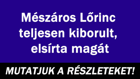 Mészáros Lőrinc teljesen kiborult, elsírta magát