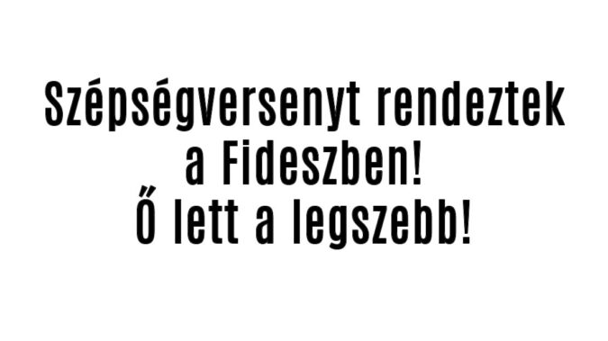 Szépségversenyt rendeztek a Fideszben! Ő lett a legszebb!