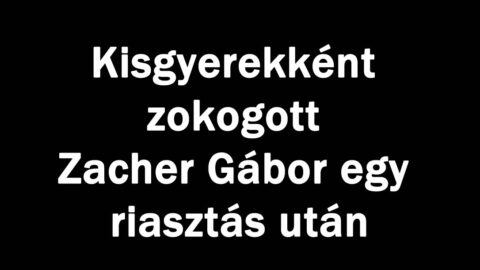 Kisgyerekként zokogott Zacher Gábor