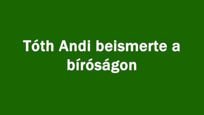 Tóth Andi beismerte a bíróságon