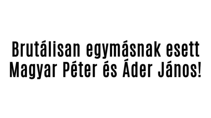 Brutálisan egymásnak esett Magyar Péter és Áder János!