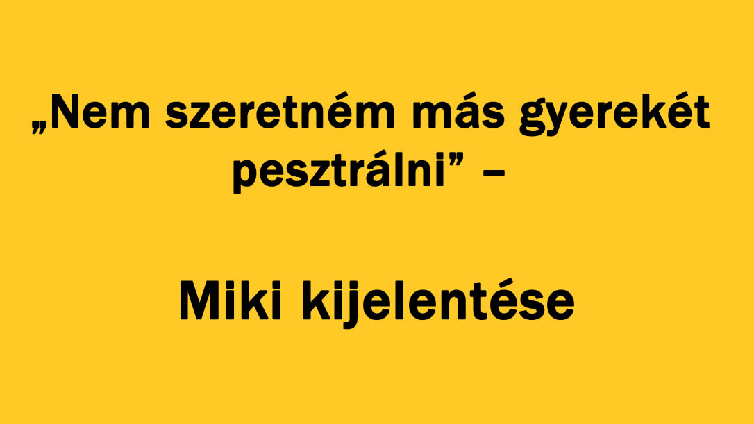 „Nem szeretném más gyerekét pesztrálni” – Miki kijelentése