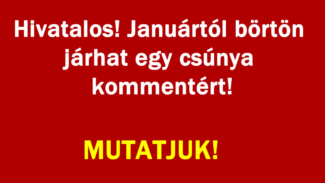 Hivatalos! Januártól börtön járhat egy csúnya kommentért!