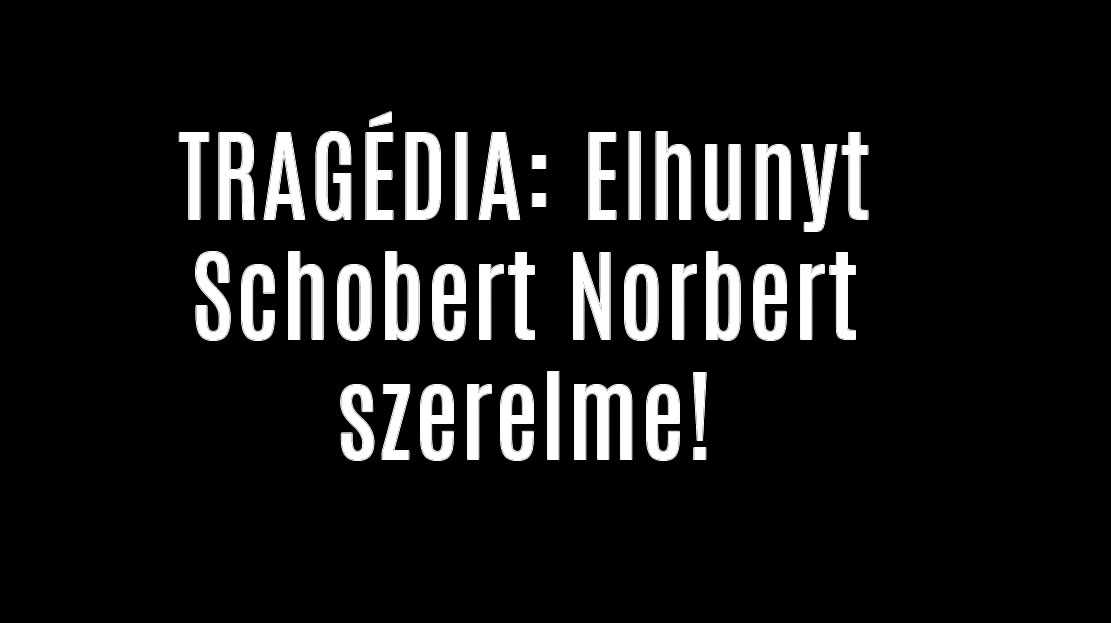 TRAGÉDIA: Elhunyt Schobert Norbert szerelme!