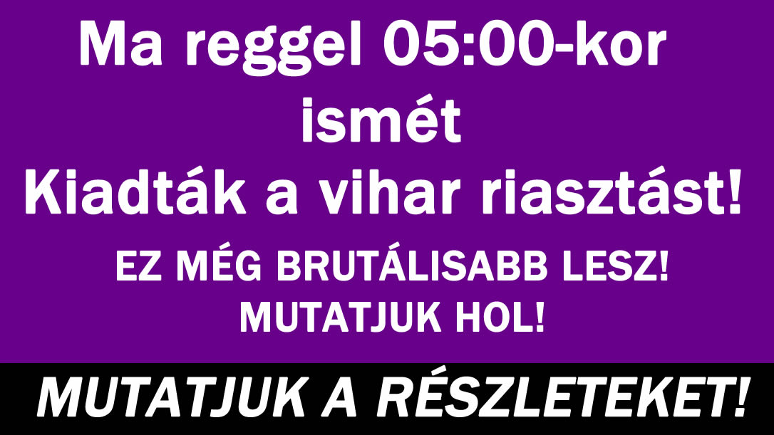 Kiadták a vihar riasztást!