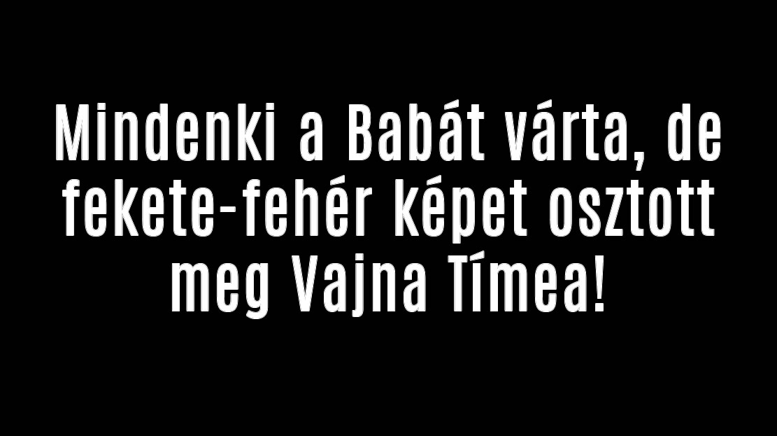 Mindenki a Babát várta, de fekete-fehér képet osztott meg Vajna Tímea!